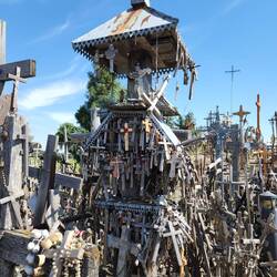 Many crosses and rosaries at The Hill of Crosses