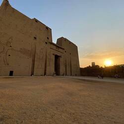 Temple of Horus in Edfu at sunrise