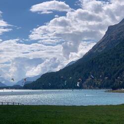 Kite surfing on Lake Silvaplaner