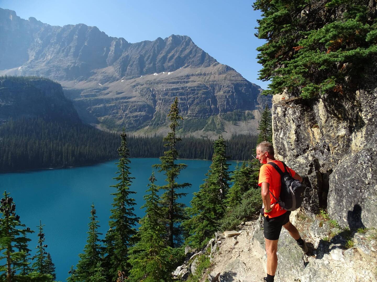 On the start of our hike at Lake O'Hara
