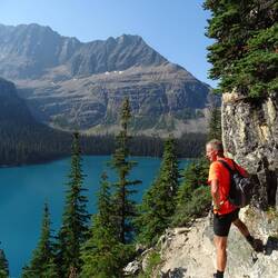 On the start of our hike at Lake O'Hara