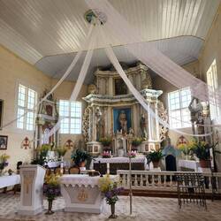 Closer View of the Altar Inside St. Anne's Church in Pavandenė