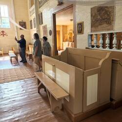Scott, Vincas, and Anastacija Inside St. Anne's Church in Pavandenė