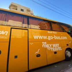 Our bus "the only way to travel" ... literally.