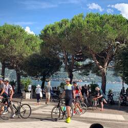 Cyclists in Piazza Garibaldi