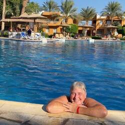 Enjoying the pool today