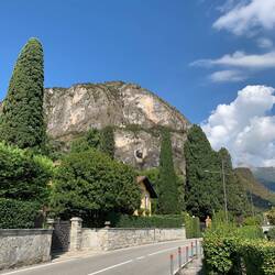 Destination San Martino, white church high in the hills