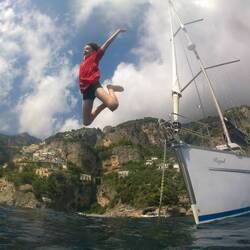 Swim stop-off in Positano