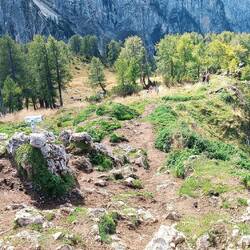 Blick vom Gipfel auf die Hochalm