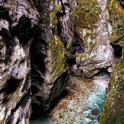 Die heiße Quelle ist an der hellen Stelle!