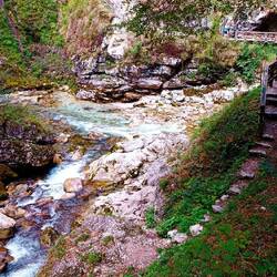Zusammenfluss von Tolminka und Zadlascica