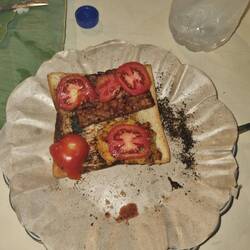 Toast und Tomaten😍 sieht zwar nicht lecker aus war aber unglaublich😂