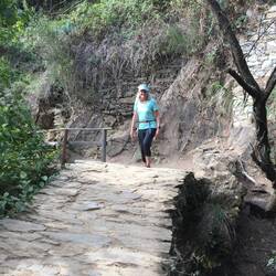 A small patch of flat land over a stream