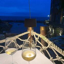 We chose to be outside, sipping Litan ,the local wine, and enjoying the view.