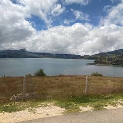 Udsigt over søen fra bussen