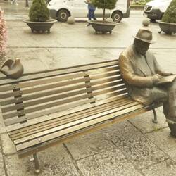 Statue of gaudi in leon