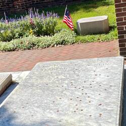 Benjamin Franklin and his wife, taken through the fence. Too cheap to pay $5 to get to the cemetery