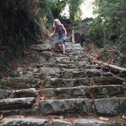 Not the best attire for rock gripping descents.