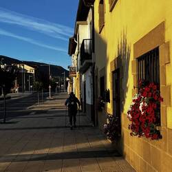 Walking through Ayegui in the early morning.