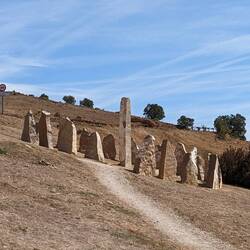 A strange little stone henge on the way down
