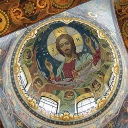 Mosaic of Christ Pantocrator under the central dome