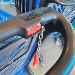 Europeans ensure carts are returned by charging a euro deposit. Smart!