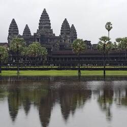 Angkor Wat at sunrise. Clouds meant it wasn't as spectacular as usual. I didn't notice!