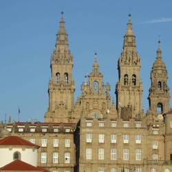 View of the cathedral of santiago from our apartment