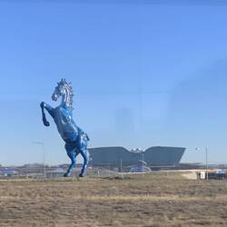 Mustang by Luis Jiménez Luis Jiménez (1940-2006) was a regionally and nationally known artist, makin