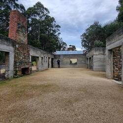 The Broad Arrow Cafe, now a open air memorial.