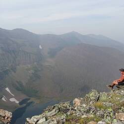Enjoying the view looking down on Forum Lake