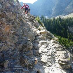 Coming down the top side ledge