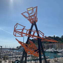 Lou Che boat sculpture at the port