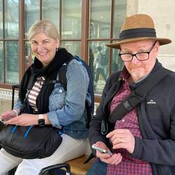 Waiting for our train