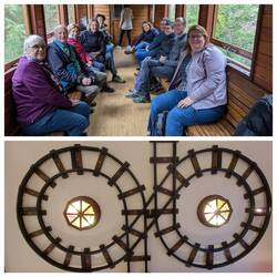 Explore group in train / Restaurant ceiling