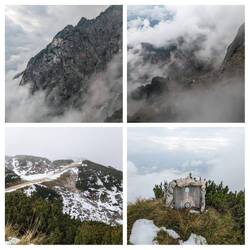 On top of Untersberg. The plaque on the right is the German border