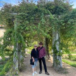 The arbor in the rose garden