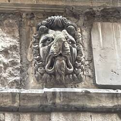 Noses of lions weee broken off as there was a fable that the jews hid their treasures there