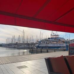 View while sipping our much needed drinks