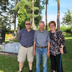 Scott and Marilyn with a man who remembered the Šlikas family