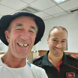 Making friends at police station after rucksack was stolen!