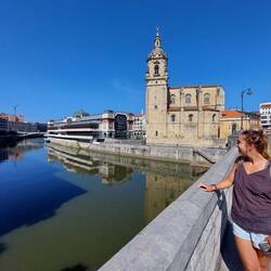 Looking back on Ribeira fish market and old church...