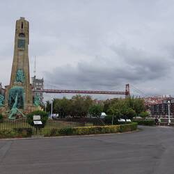 Historic suspension bridge in Portugalete