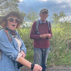 We encountered a volunteer who tried to convince to walk a different way-Mary was having none of it