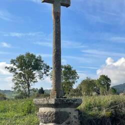 There are crosses and other symbols all along the way