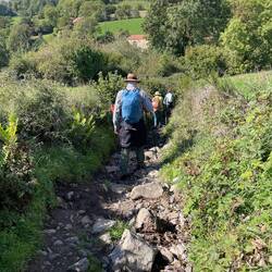 We descended rocky paths