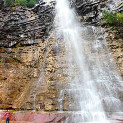 I look small under the Virginia Falls