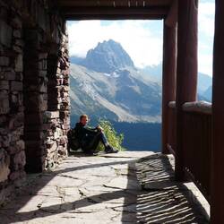 Looking out from porch of Granite Park Chalet