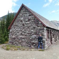 One of the rustic Granite Park Chalet buildings