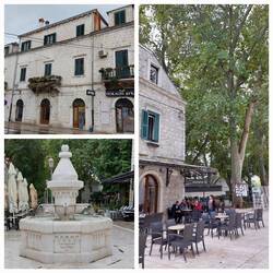 Austro-Hungarian buildings outside the Old Town / Fountain / The plane trees